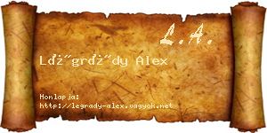 Légrády Alex névjegykártya